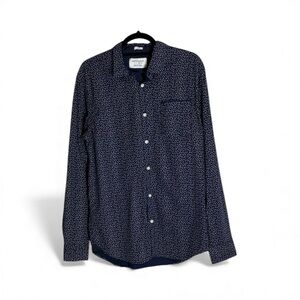 PAPER DENIM & CLOTH Dark Blue with White/Red LONG SLEEVE Shirt Men’s XL